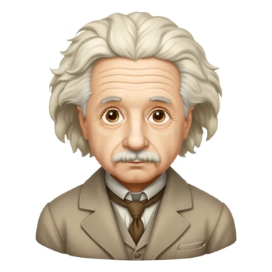 Cinematic Realistic portrait of Albert Einstein, shown as an iconic genius with wild, expressive hair and a gentle, contemplative expression, rendered in detailed period clothing with warm, intellectual lighting sticker