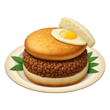 round crispy fried patty meat and cassava served with boiled cassava yuca sticker