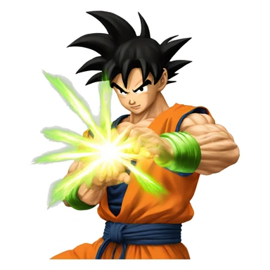 Goku kamehameha green sticker