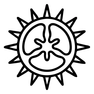 uni sea urchin seafood, simple modern icon, clean lines, minimal color, easily recognizable sticker