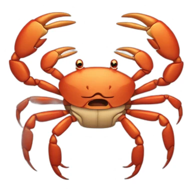 angry crab with muscle arms sticker