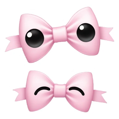 two little light pink bow smiley with eyelashes sticker