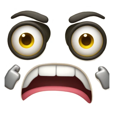 Yellow Emoji shaking head aggressively with tongue sticking out all the way with his eyes wide open sticker