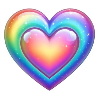 rainbow fairytale heart sticker