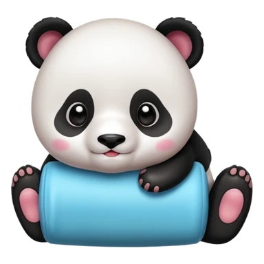 baby panda rolling  sticker