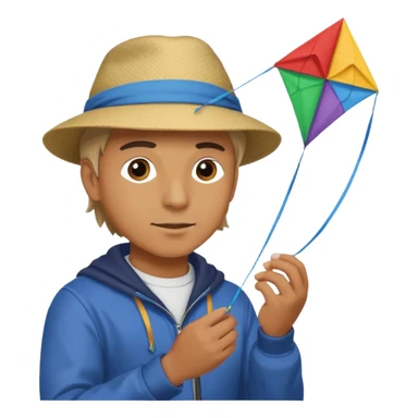 man making a kite sticker