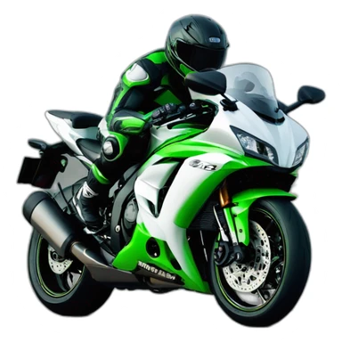 white kawasaki zx10-r wheeling sticker