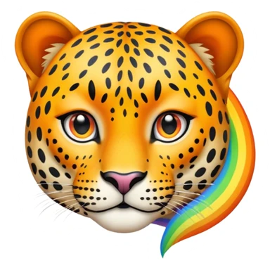 Leopard with rainbow spots  sticker