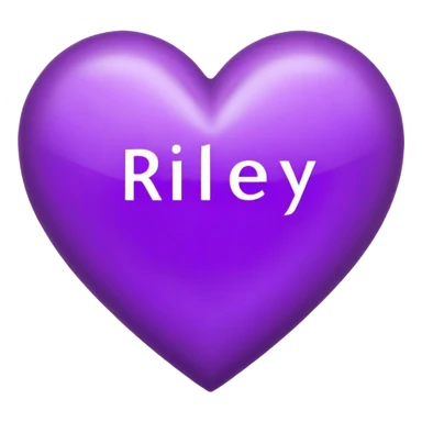 Purple Heart with the letters Riley in the middle  sticker