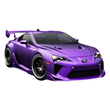 futuristic Jetson’s midnight-dark-purple over stealthy black metallic  Toyota LFA street rat rod  understated  sticker