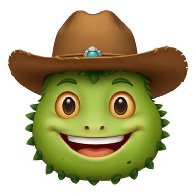 Cowboy emoji mixed with caterpillar emoji sticker