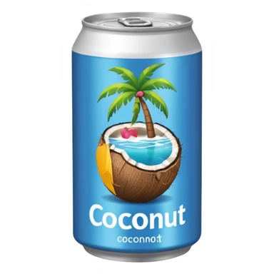 A can printed with a coconut logo on it sticker