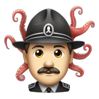Adolf Hitler with an octopus on his head nice sticker