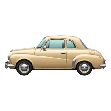 Retro beige car vintage sticker