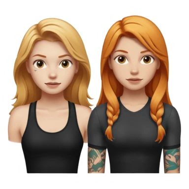 girl with long blonde hair and tattoos and an athletic ginger girl sticker