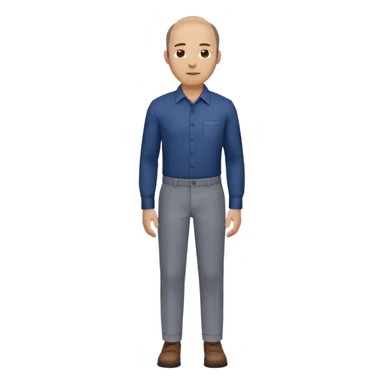 man mid 30's shirt and trousers balding hairline standing sticker