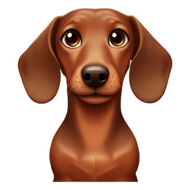 Brown dachshund ￼with hearts sticker