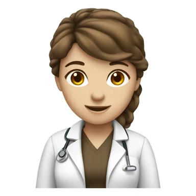 Girl brown hair Medical Student waving bye sticker
