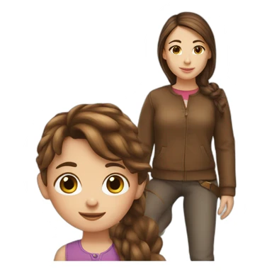 Brown haired Girl and spotted horse sticker