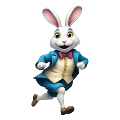 Alice in wonderland rabbit running late  sticker