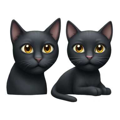 Black cat and a grey cat together sticker