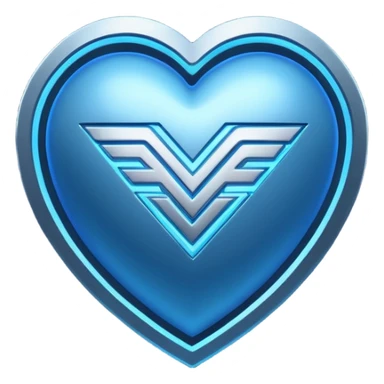 Futuristic premium medical AI logo emoji, sleek metallic heart or shield, ECG line forming stylized letters AI, neon blue and silver, 3D effect, glowing edges, minimal but bold, tech-savvy, high-tech healthcare branding, instantly recognizable, viral-ready, vector flat style with subtle shadows sticker