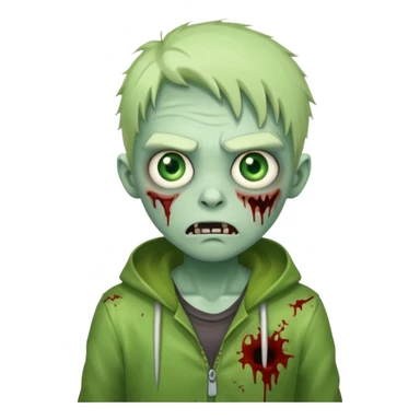 A cute and funny zombie shows "Cool" sticker