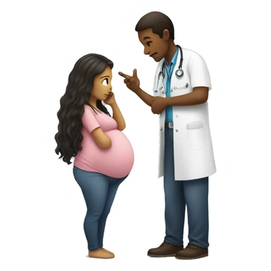 pregnant girl talking to a doctor sticker