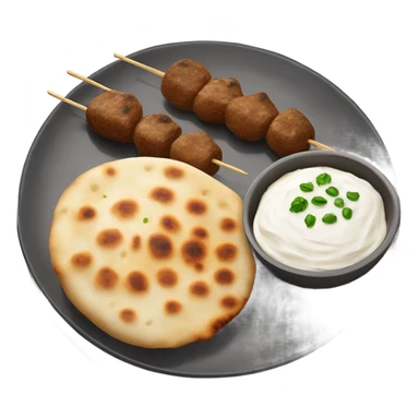 Bosnian national dish cevapi with kaymak and somun  sticker