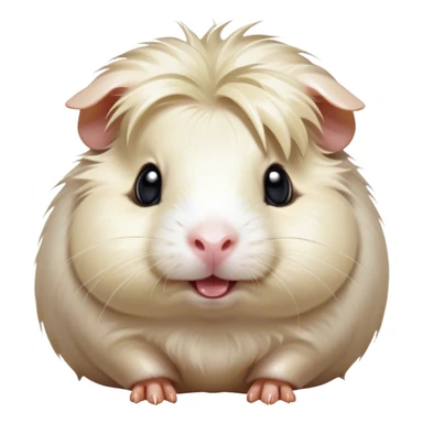 Cinematic Comical White Guinea Pig Portrait Emoji, Head tilted dramatically with an exaggeratedly amused expression, featuring a glossy, pristine white fur with an adorably scrunched face, wide, expressive dark eyes filled with playful disbelief, Simplified yet hilariously expressive features, highly detailed, glowing with a slightly sassy glow, high shine, dramatic yet playful, stylized with an air of cheeky mischief, bright and endearing, soft glowing outline, capturing the essence of a spirited and over-the-top guinea pig, so meme-worthy it feels like it could side-eye its way into internet fame instantly! sticker