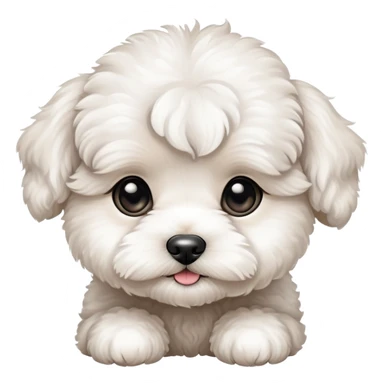 White Maltipoo puppy cute face  sticker