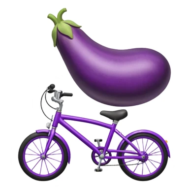 A eggplant riding on a bike  sticker