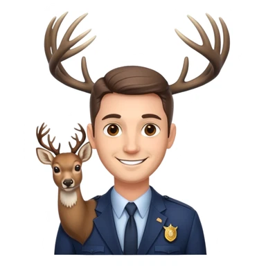 White fbi agent with deer antlers  sticker