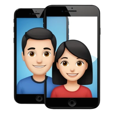 couple photo inside phone screen  sticker