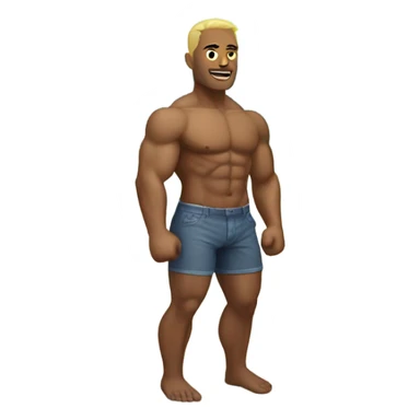 Man with muscles at the beach sticker
