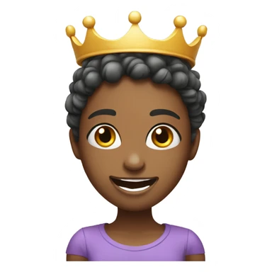 smiling girl with crown outdoors and tongue out sticker