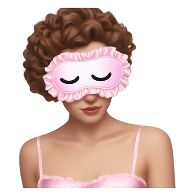 Light pink Frilly satin sleep mask no eyes sticker