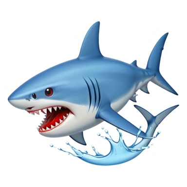 blue Shark attack efferct with blood sticker