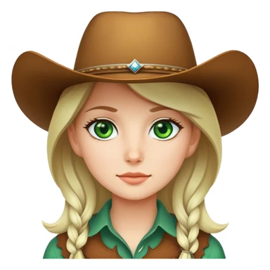 Girl with green eyes and a cow-boy hat  sticker