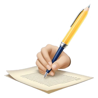 A glowing hand emerges from within a piece of paper, symbolizing the future self. The hand extends forward, offering a pen, as if passing over the ability to take action. The pen is illuminated, representing the moment of decision—the choice to stop procrastinating and start. sticker