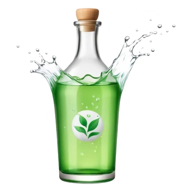 soju bottle with splash effect sticker