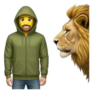 Lion met un cagoule sticker