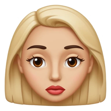 emoji sucking its lips in with one eyebrow up and the other one down sticker