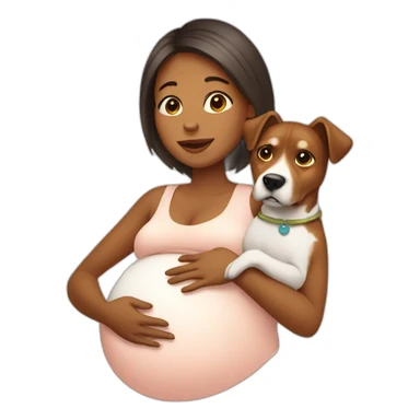 pregnant women with dog sticker