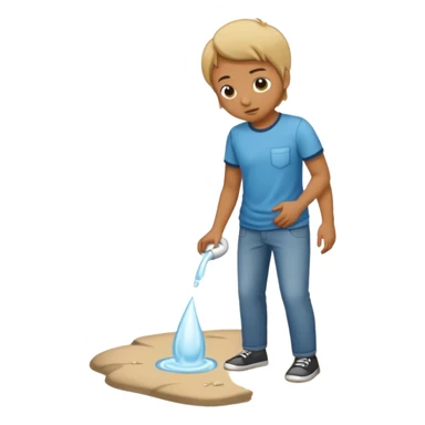 person peeing on the ground sticker