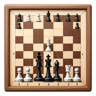 A chessboard with a few strategically placed pieces, including a king, queen, and pawns. The scene highlights the classic black and white squares of the board, emphasizing strategy and thoughtfulness in the game of chess. sticker