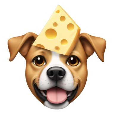 dog with cheese slice on its head sticker