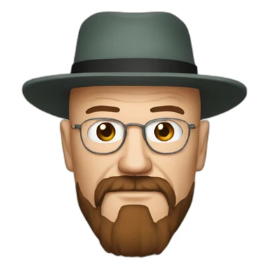 Heisenberg from breaking bad with brown beard sticker