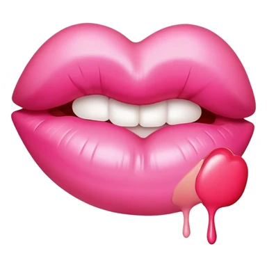 pink kiss print sticker