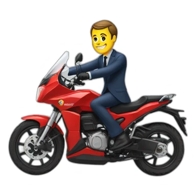 Macron qui lève un moto sticker